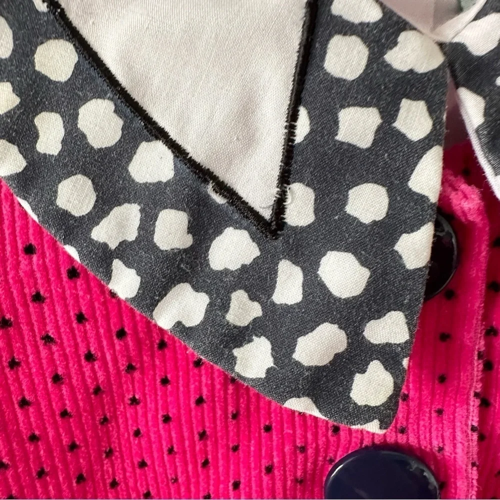 Vintage Small Steps 12 Months Girl Pink Corduroy Bow Dress Top 80s 90s
